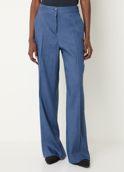 Gerard Darel High waist loose fit pantalon in linnenblend met steekzakken