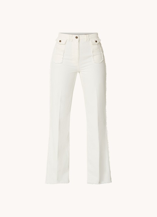 Gerard Darel High waist wide leg jeans met gekleurde wassing - voorkant 3 gebroken wit