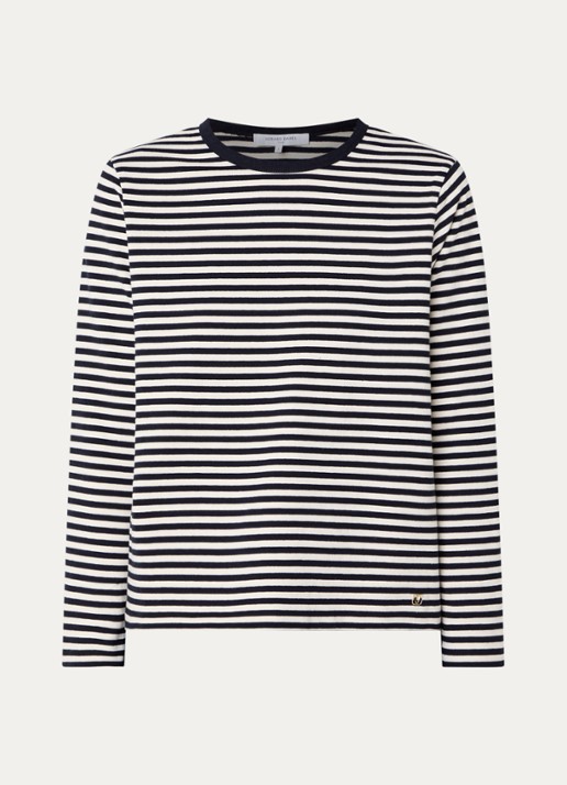 Gerard Darel Hulia longsleeve met streepprint - voorkant 2 creme