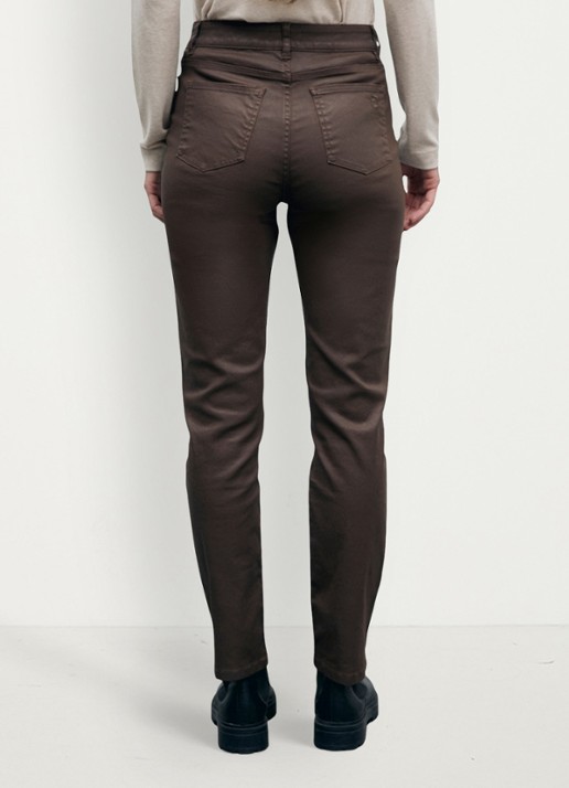 Gerard Darel Ilda high waist slim fit jeans - achterkant bruin