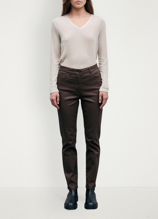 Gerard Darel Ilda high waist slim fit jeans - voorkant 6 bruin