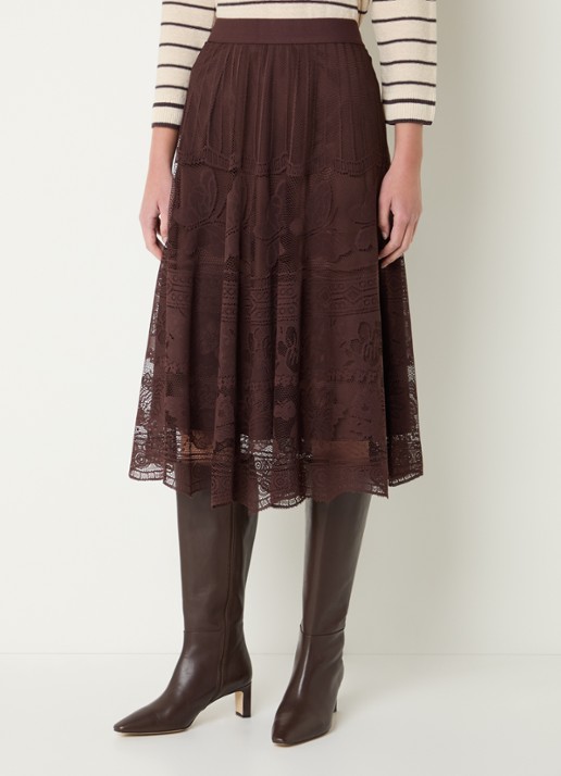 Gerard Darel Jany midi rok met bloemenprint van kant