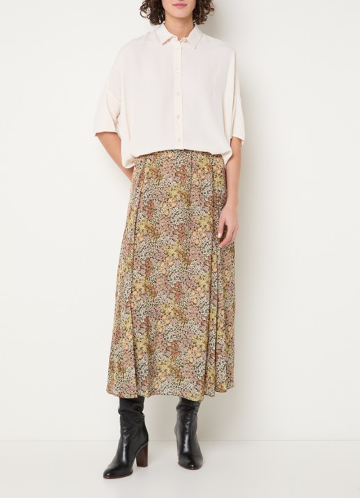 Gerard Darel Jasmyne midi A-lijn rok met bloemenprint - voorkant 2 multicolor