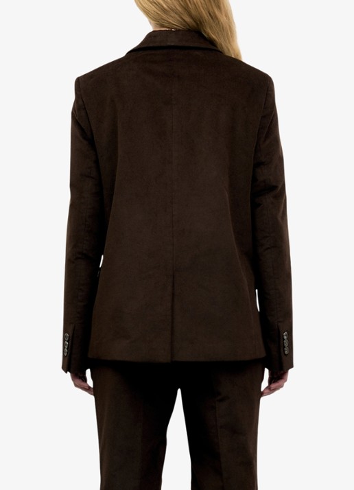 Gerard Darel Jem blazer van fluweel met klepzakken - achterkant donkerbruin