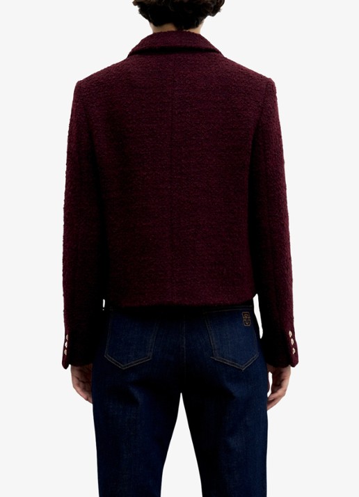 Gerard Darel Julie jack in wolblend - achterkant 3 bordeauxrood