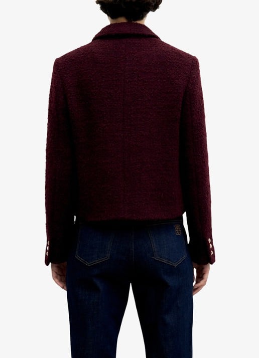 Gerard Darel Julie jack in wolblend - achterkant bordeauxrood