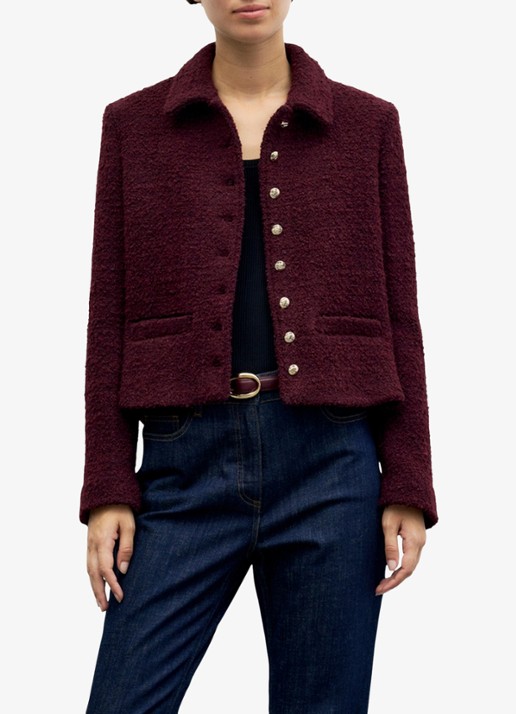 Gerard Darel Julie jack in wolblend - detail 5 bordeauxrood