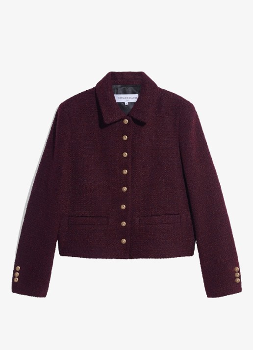 Gerard Darel Julie jack in wolblend - voorkant bordeauxrood
