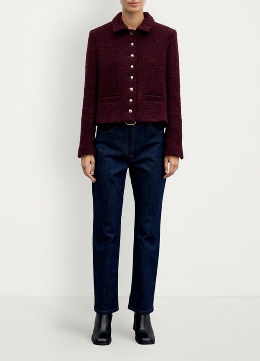 Gerard Darel Julie jack in wolblend - voorkant 3 bordeauxrood