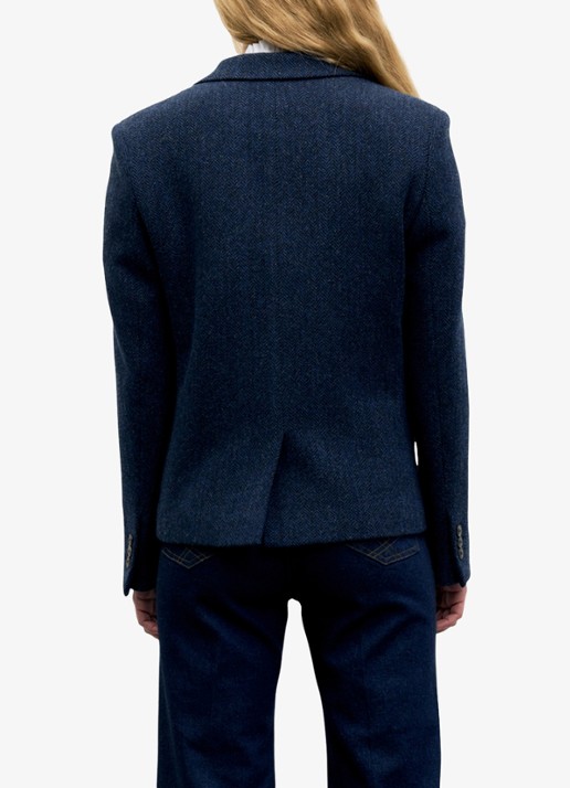 Gerard Darel Juliet blazer van wol - achterkant 3 donkerblauw