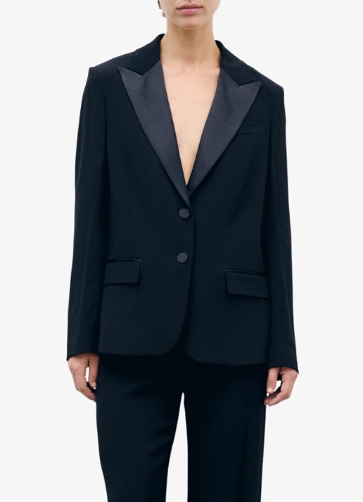 Gerard Darel July single-breasted blazer met details van satijn