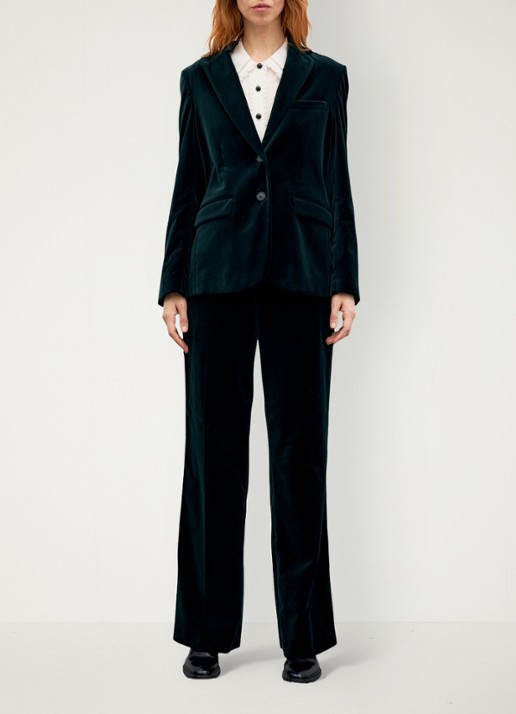 Gerard Darel Jyna blazer van fluweel met klepzakken - voorkant 5 groen