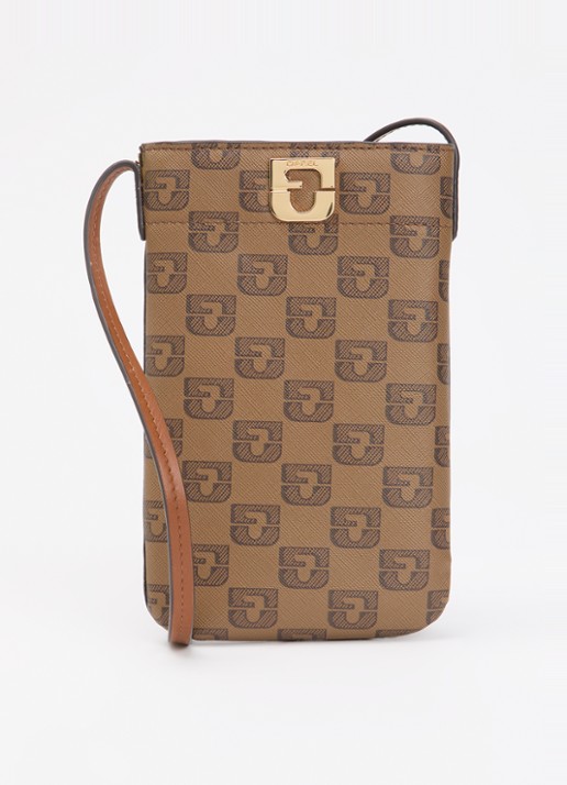Gerard Darel Ladyphone crossbodytas van leer met logoprint