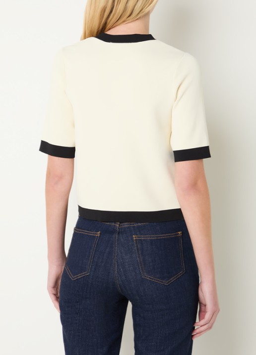 Gerard Darel Laila fijngebreid vest met ronde hals - achterkant creme