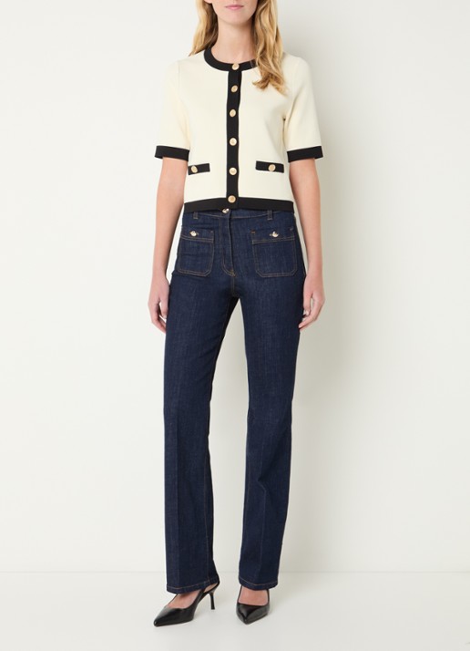 Gerard Darel Laila fijngebreid vest met ronde hals - voorkant 3 creme