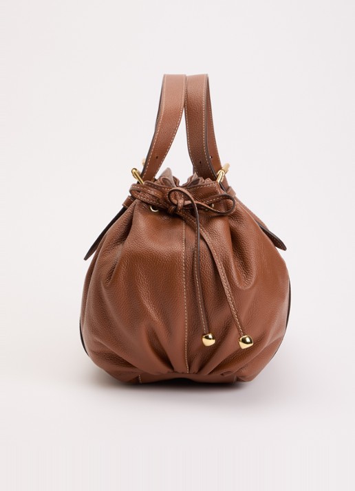 Gerard Darel LE 24H handtas van leer met afneembare schouderriem  - detail 2 roodbruin