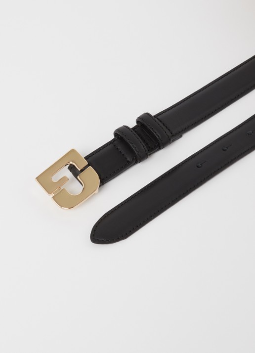 Gerard Darel Le Lauren riem van leer met logo - detail zwart