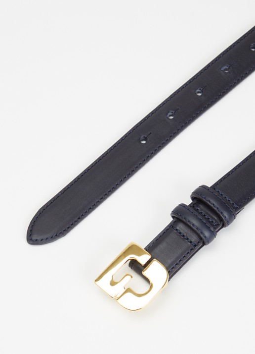 Gerard Darel Le Lauren riem van leer met logo - detail donkerblauw