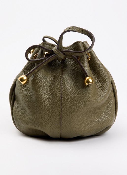 Gerard Darel Le mini 24 clutch van leer met afneembare schouderriem  - detail 4 legergroen