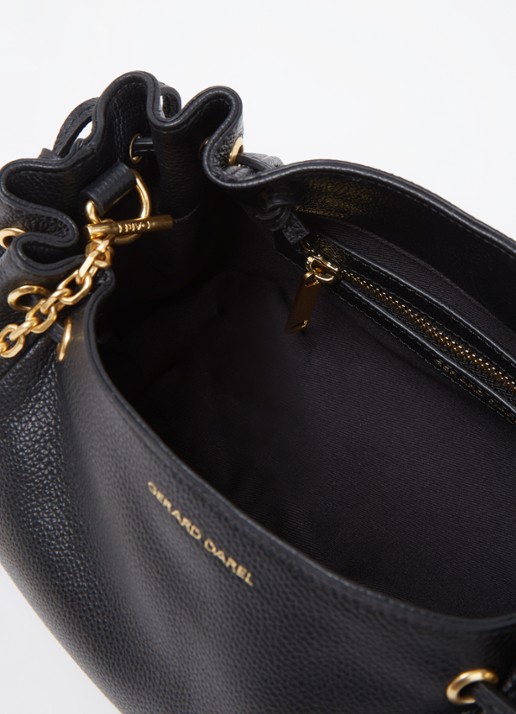 Gerard Darel Le Mini 24 crossbodytas van leer - detail 2 zwart