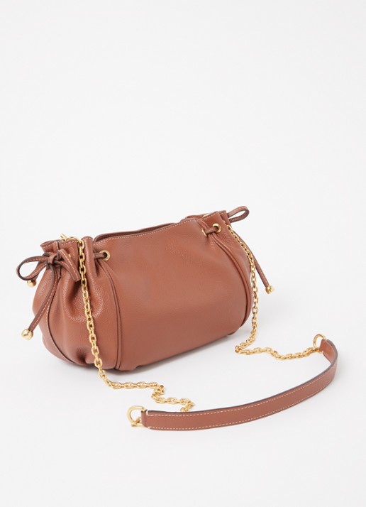 Gerard Darel Le Mini 24 crossbodytas van leer - achterkant 2 oranjebruin