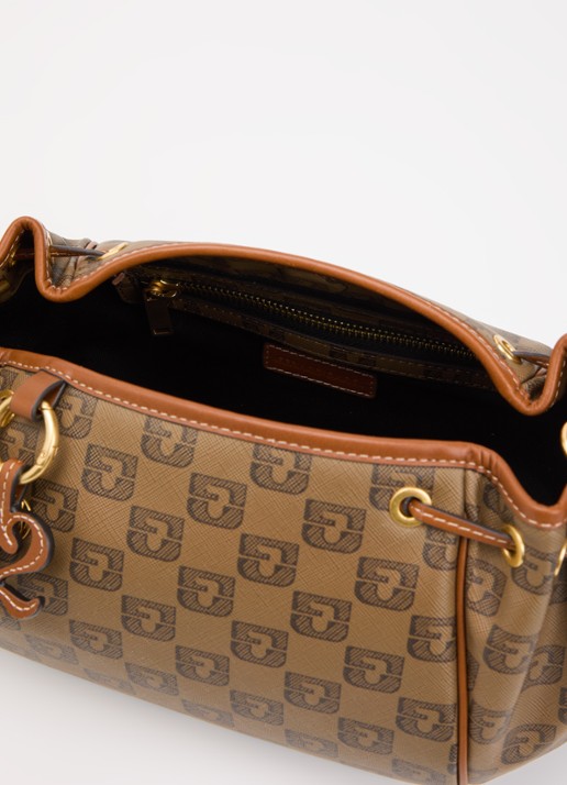 Gerard Darel Le mini 24 schoudertas van canvas met details van leer en tasbedel  - detail 2 bruin