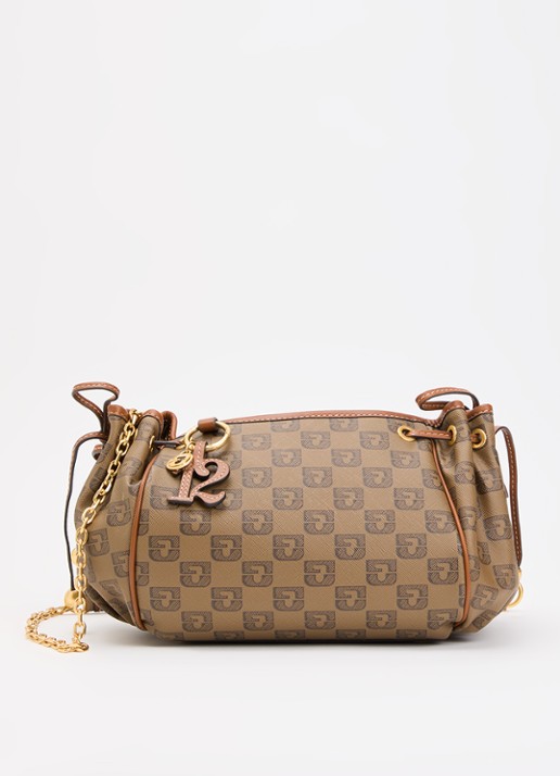 Gerard Darel Le mini 24 schoudertas van canvas met details van leer en tasbedel