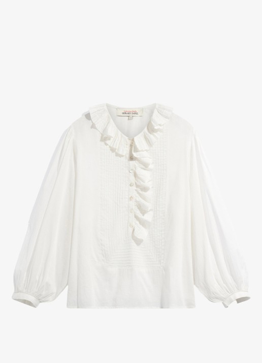 Gerard Darel Leone tuniek met ruches - voorkant wit