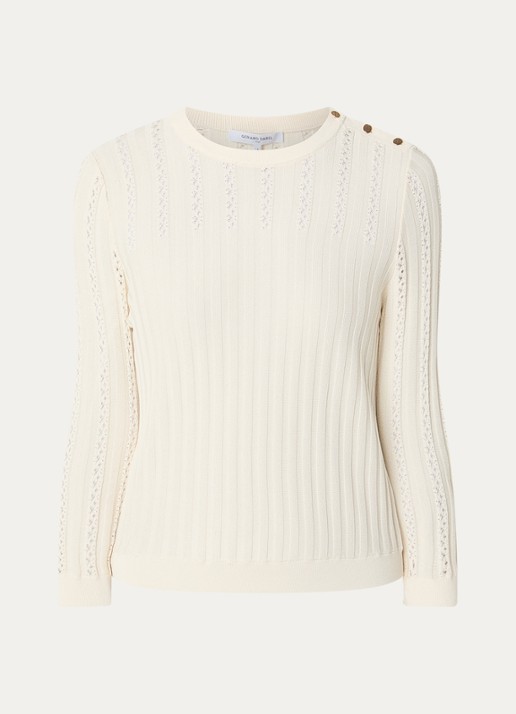 Gerard Darel Lhena tuniek met bloemenprint - voorkant creme
