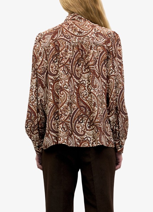 Gerard Darel Lisie blouse met sjaalkraag - achterkant 4 bruin