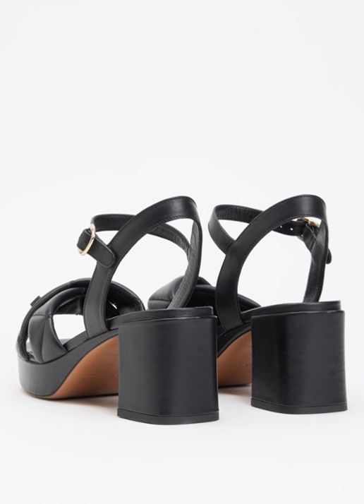 Gerard Darel Livia sandalette van leer met logo - achterkant 2 zwart