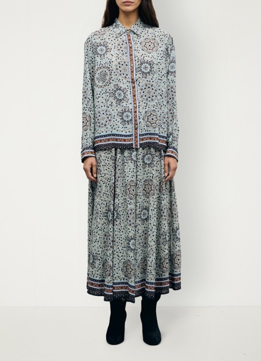Gerard Darel Liz blouse met paisley dessin - voorkant 3 lichtblauw