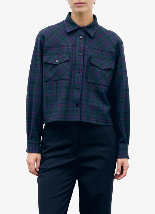Gerard Darel Lotty cropped blouse met ruitdessin