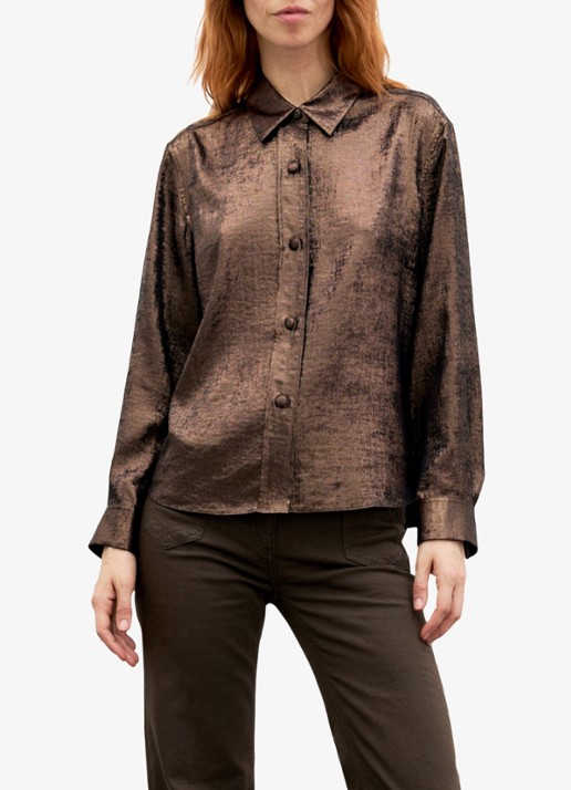 Gerard Darel Loyce blouse met glitter - detail bruin