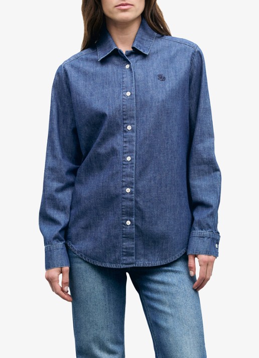 Gerard Darel Lucy blouse van denim met logoborduring