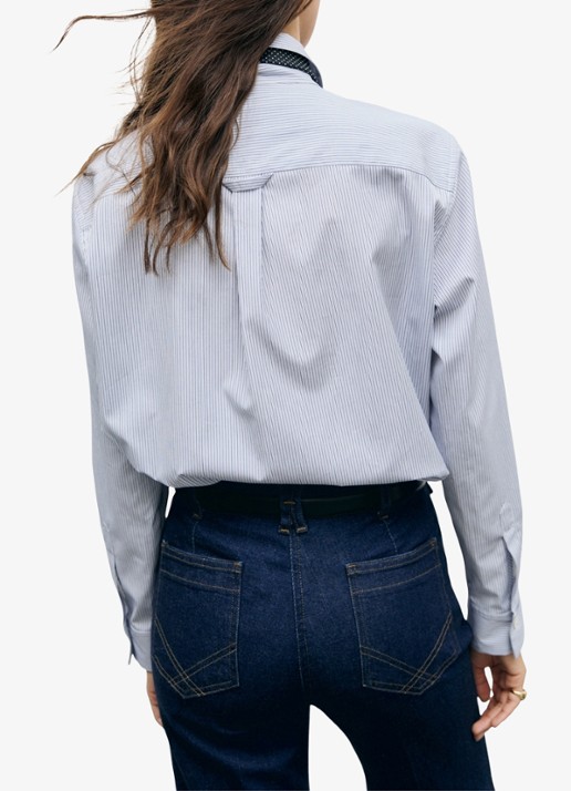 Gerard Darel Lyla blouse met streepprint - detail 2 lichtblauw
