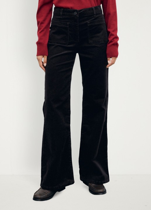 Gerard Darel Mael high waist flared jeans van corduroy met opgestikte zakken