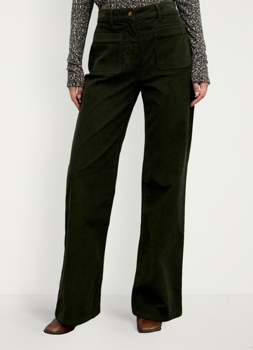 Gerard Darel Mael high waist flared jeans van corduroy met opgestikte zakken