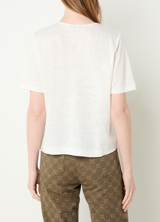 Gerard Darel Maevanelle top met broderie - achterkant 3 gebroken wit
