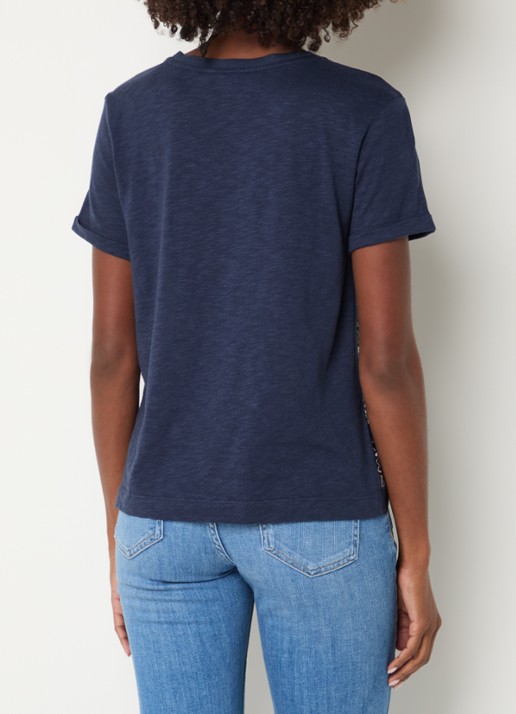 Gerard Darel Manolia T-shirt met paisley dessin - achterkant 2 donkerblauw