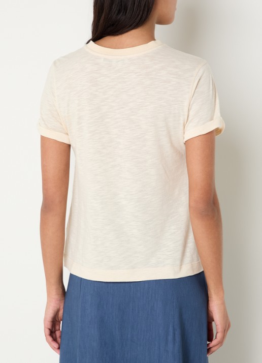 Gerard Darel Manolia T-shirt met paisley dessin - achterkant 4 creme