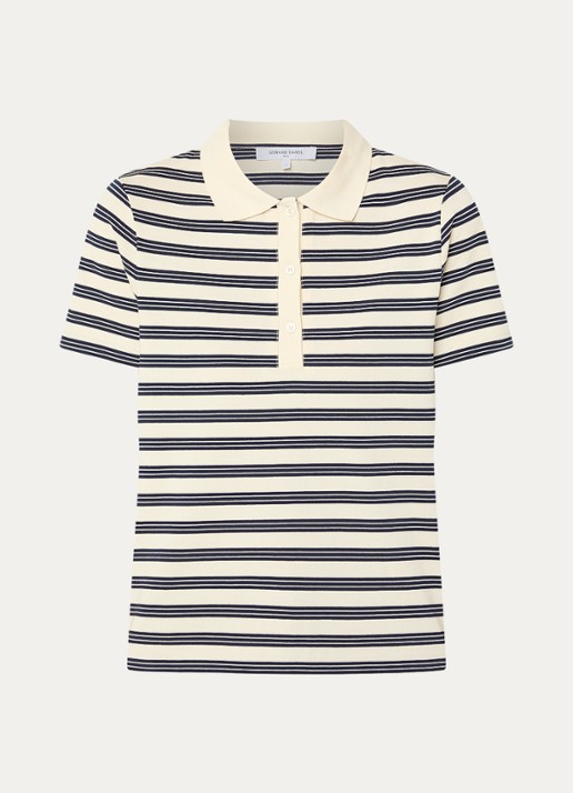 Gerard Darel Marcie polo met streepprint - voorkant ivoor