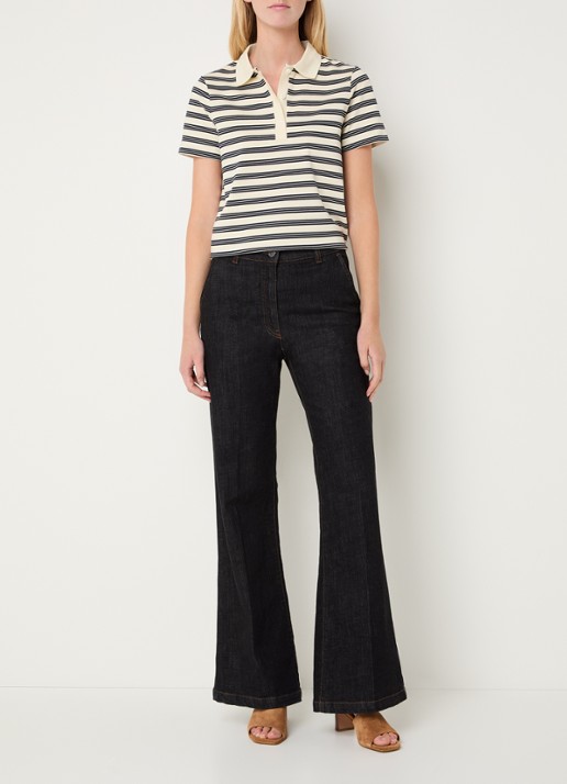 Gerard Darel Marcie polo met streepprint - voorkant 2 ivoor