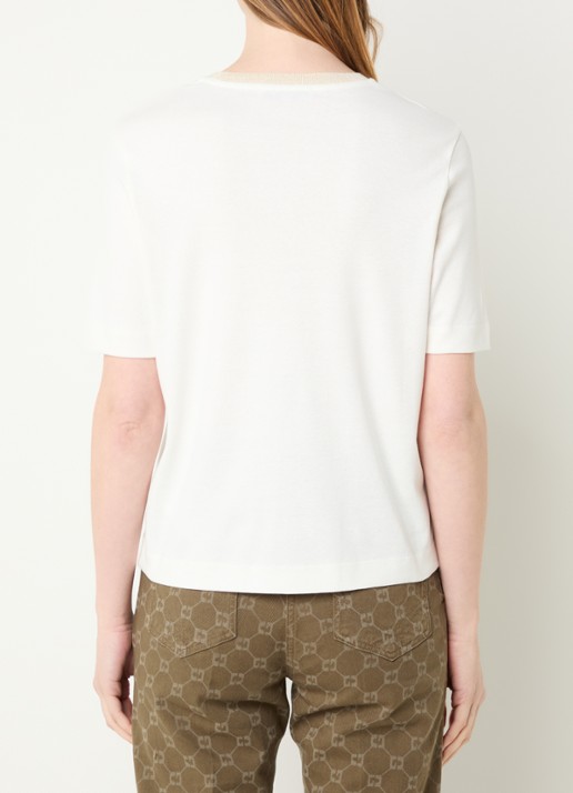 Gerard Darel Mavie T-shirt met logoborduring - achterkant 4 gebroken wit