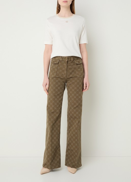 Gerard Darel Mavie T-shirt met logoborduring - voorkant 2 gebroken wit