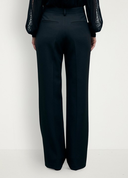 Gerard Darel Meg high waist straight leg pantalon - achterkant 6 zwart