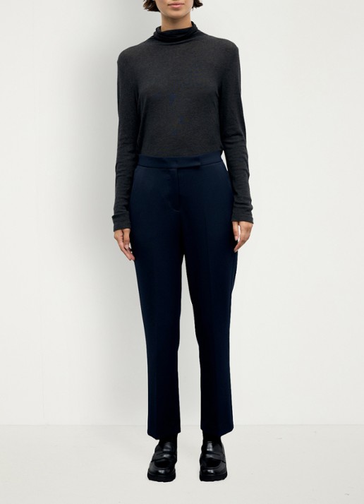 Gerard Darel Mei mid waist slim fit pantalon - voorkant 2 donkerblauw