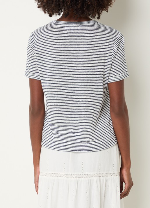 Gerard Darel Melva T-shirt met streepprint - achterkant 2 donkerblauw