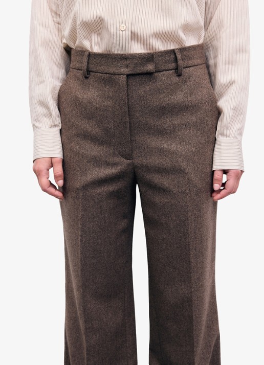 Gerard Darel Mia Wide herringbone suit pants  - detail 5 bruin