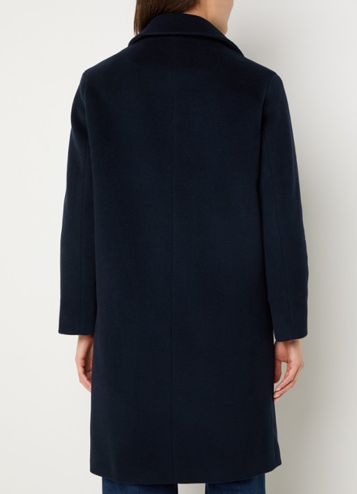 Gerard Darel Minaelle mantel van scheerwol met steekzakken - achterkant 3 donkerblauw
